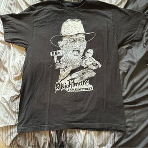 A Nightmare On Elm Street Freddy Kruger Black Graphic Tee